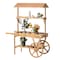 Vintiquewise Large Wooden 3 Tier Rolling Table Cart with 2 Wheels and Shelves QI004292 - alternate 1